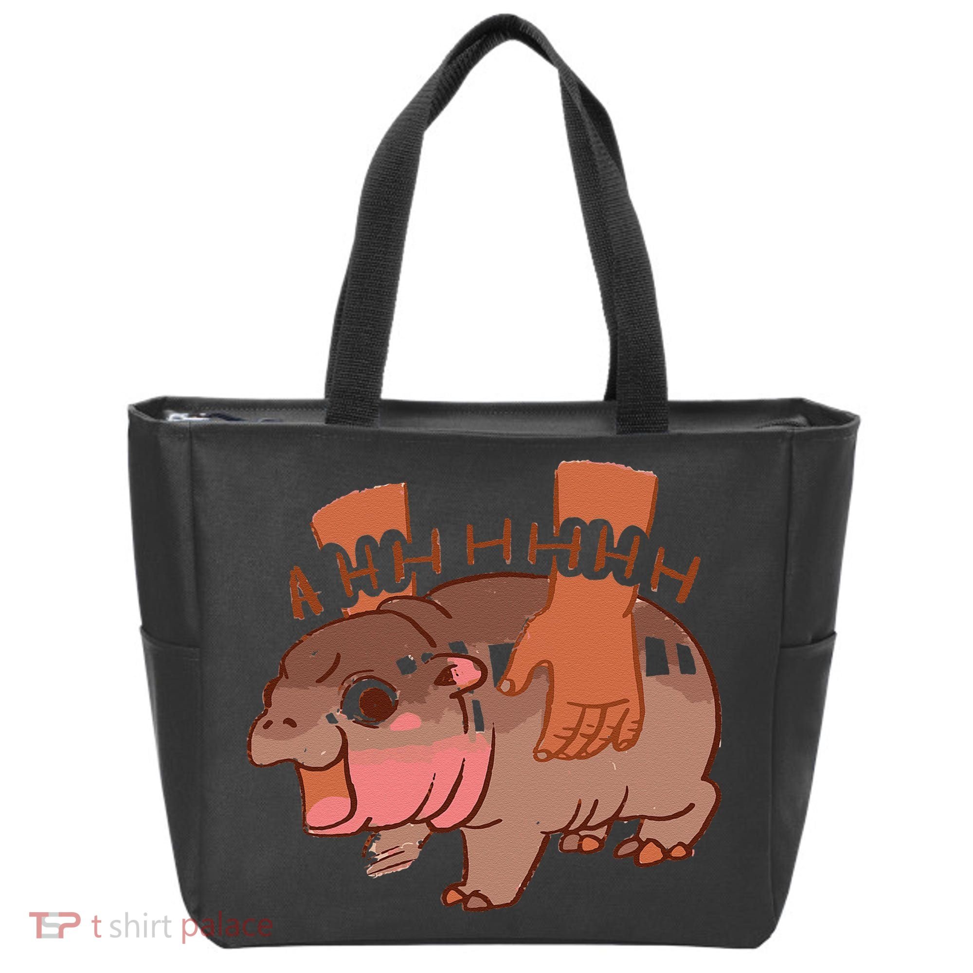 Moo Deng Bouncy Pig In Thai Picture The Cute Baby Hippo Gift Tote Bag