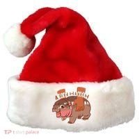 Moo Deng Bouncy Pig In Thai Picture The Cute Baby Hippo Gift Santa Hat thumb 0