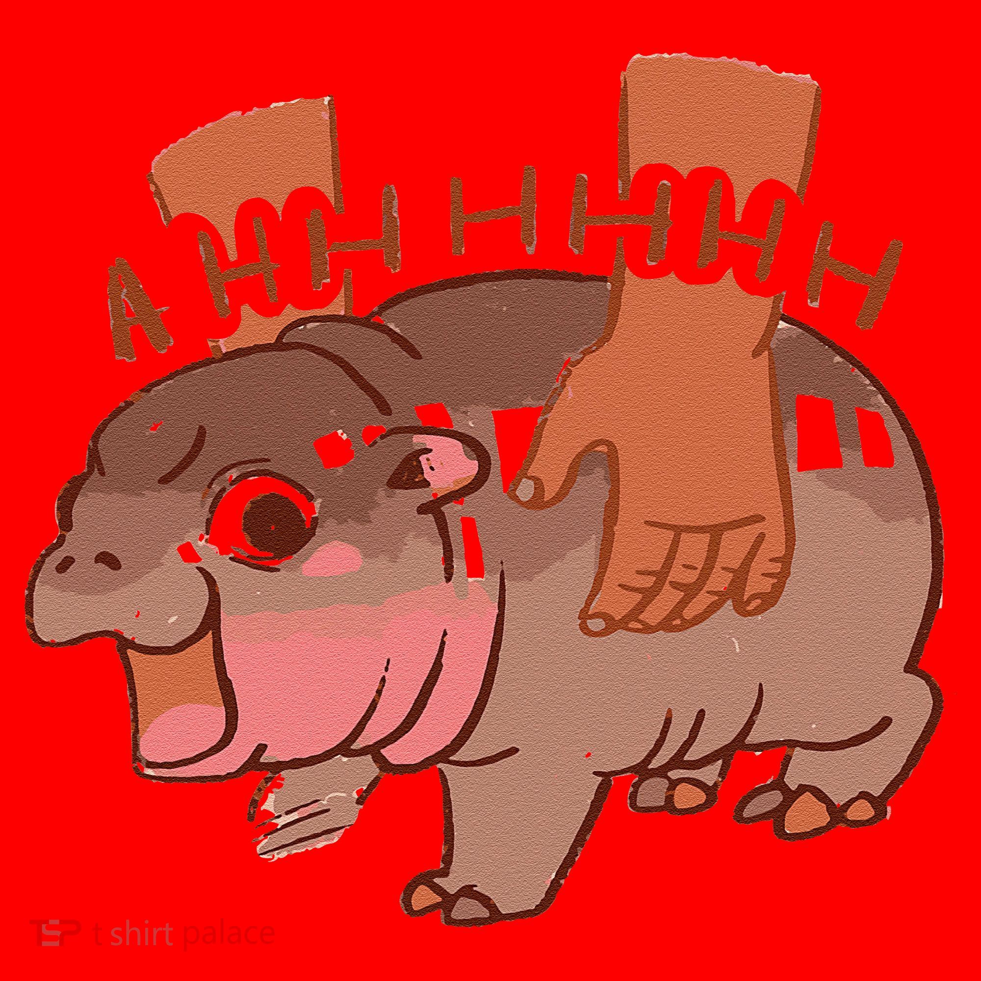 Moo Deng Bouncy Pig In Thai Picture The Cute Baby Hippo Gift Santa Hat