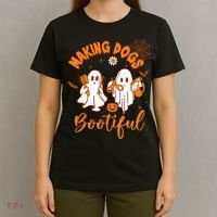 Making Dogs Bootiful Funny Halloween Dog Grooming Groomer T-Shirt thumb 4