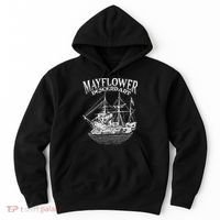 Mayflower Descendant Boat History Gift Usa Pilgrim Fathers Hoodie thumb 0