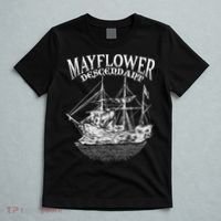Mayflower Descendant Boat History Gift Usa Pilgrim Fathers T-Shirt thumb 5