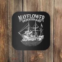Mayflower Descendant Boat History Gift Usa Pilgrim Fathers Coaster thumb 0