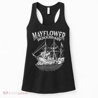 Mayflower Descendant Boat History Gift Usa Pilgrim Fathers Women's Tank Top thumb 0
