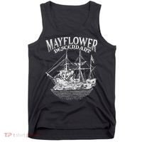 Mayflower Descendant Boat History Gift Usa Pilgrim Fathers Tank Top thumb 0