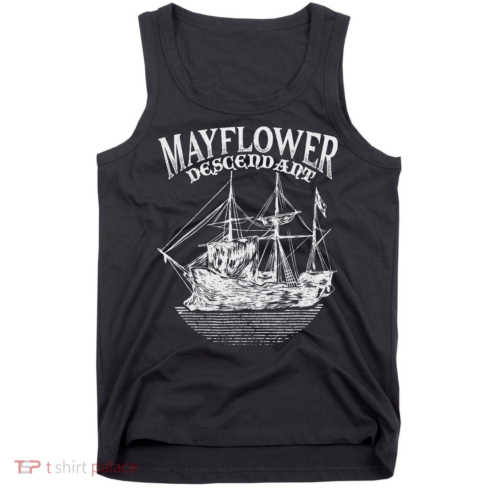 Mayflower Descendant Boat History Gift Usa Pilgrim Fathers Tank Top