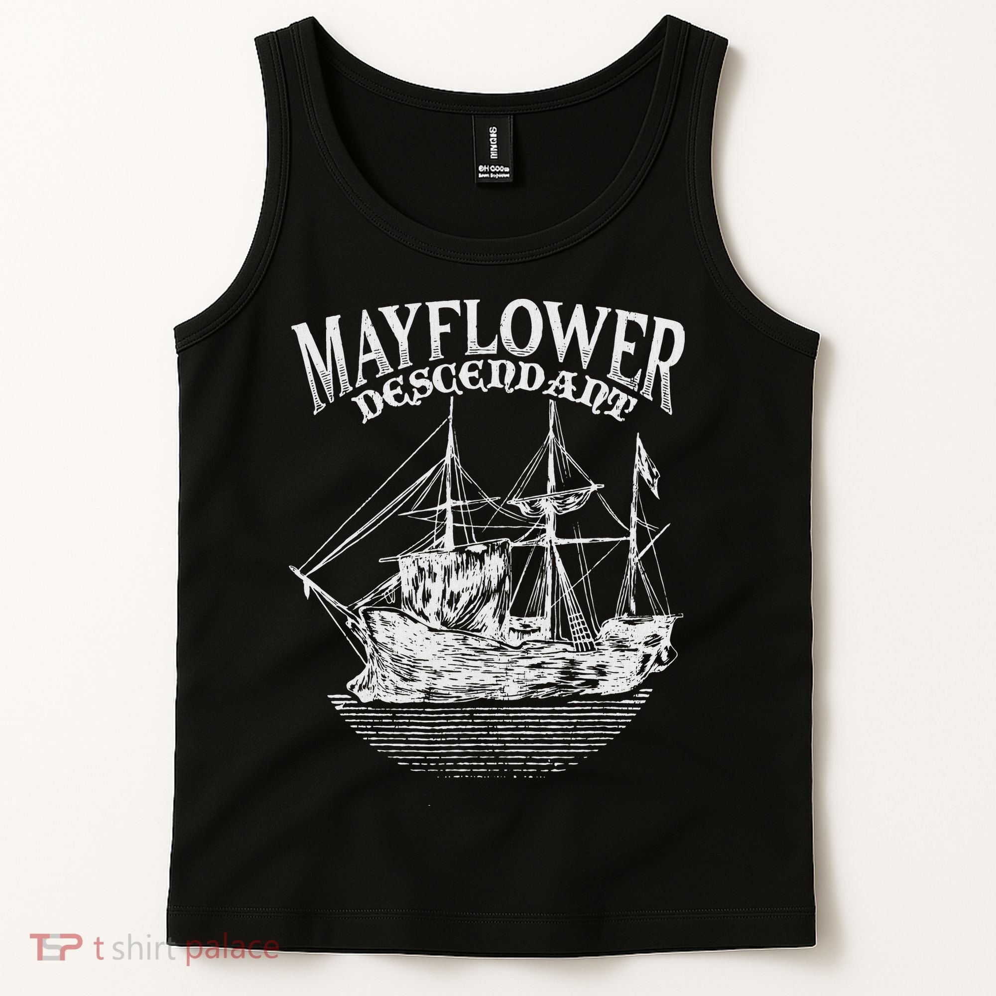 Mayflower Descendant Boat History Gift Usa Pilgrim Fathers Tank Top