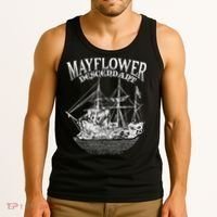 Mayflower Descendant Boat History Gift Usa Pilgrim Fathers Tank Top thumb 3