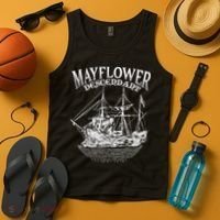 Mayflower Descendant Boat History Gift Usa Pilgrim Fathers Tank Top thumb 4