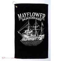 Mayflower Descendant Boat History Gift Usa Pilgrim Fathers Golf Towel thumb 0