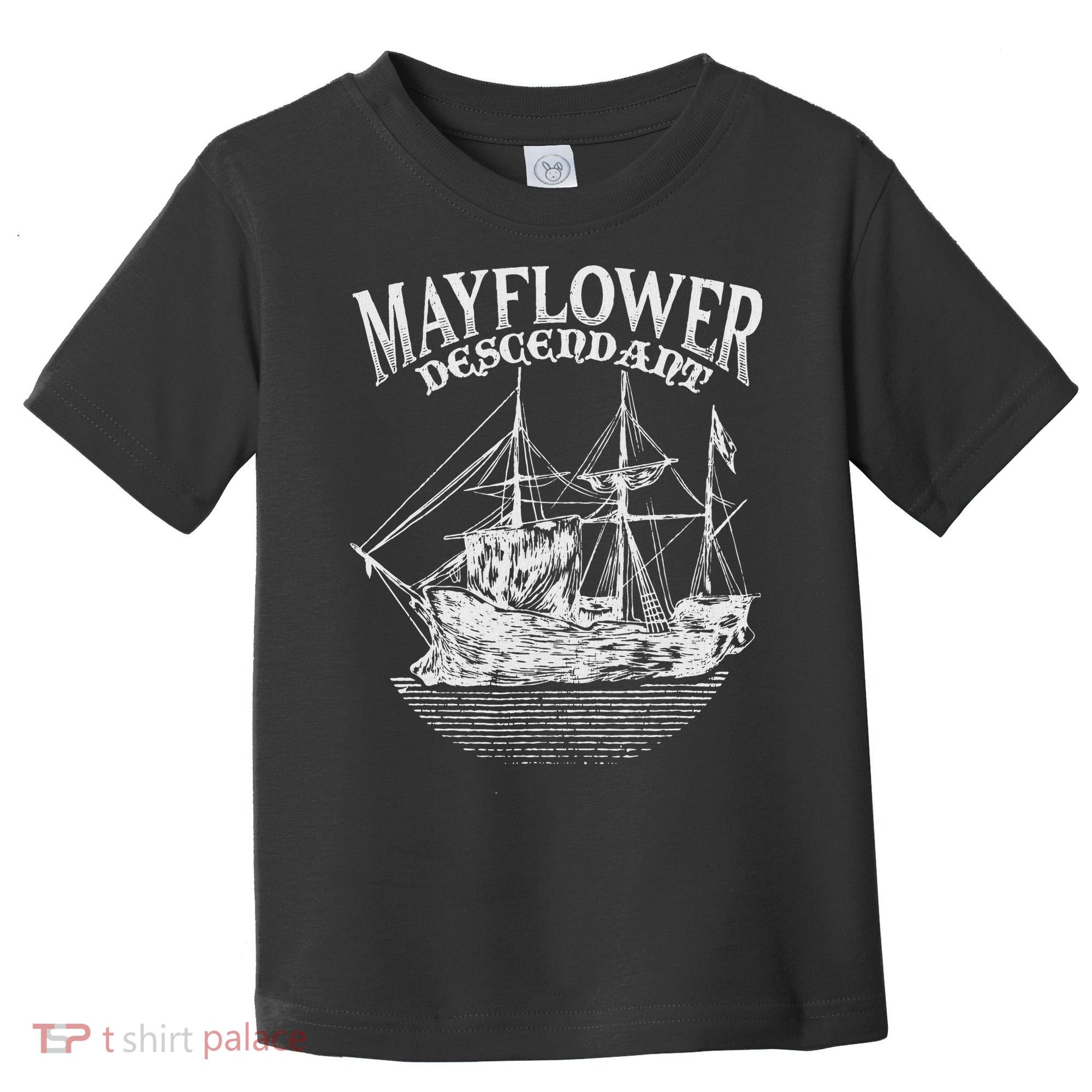 Mayflower Descendant Boat History Gift Usa Pilgrim Fathers Toddler T-Shirt