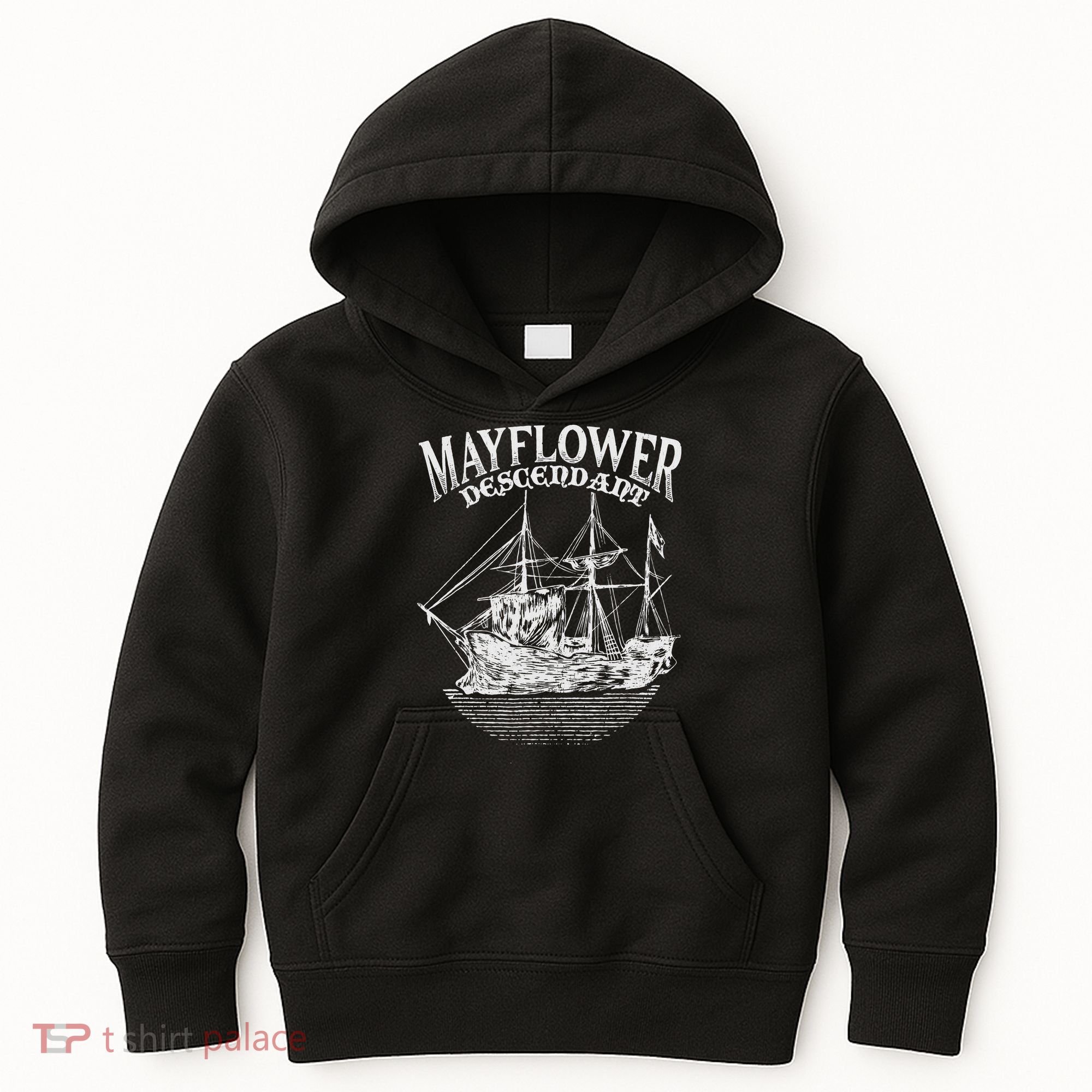 Mayflower Descendant Boat History Gift Usa Pilgrim Fathers Kids Hoodie