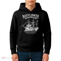 Mayflower Descendant Boat History Gift Usa Pilgrim Fathers Kids Hoodie thumb 4