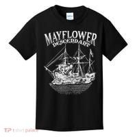 Mayflower Descendant Boat History Gift Usa Pilgrim Fathers Kids T-Shirt thumb 0