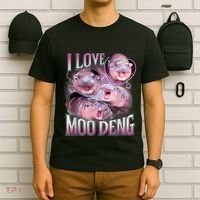 Moo Deng Baby Pygmy Hippos Thailand T-Shirt thumb 6