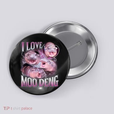 Moo Deng Baby Pygmy Hippos Thailand Button