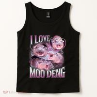 Moo Deng Baby Pygmy Hippos Thailand Tank Top thumb 2