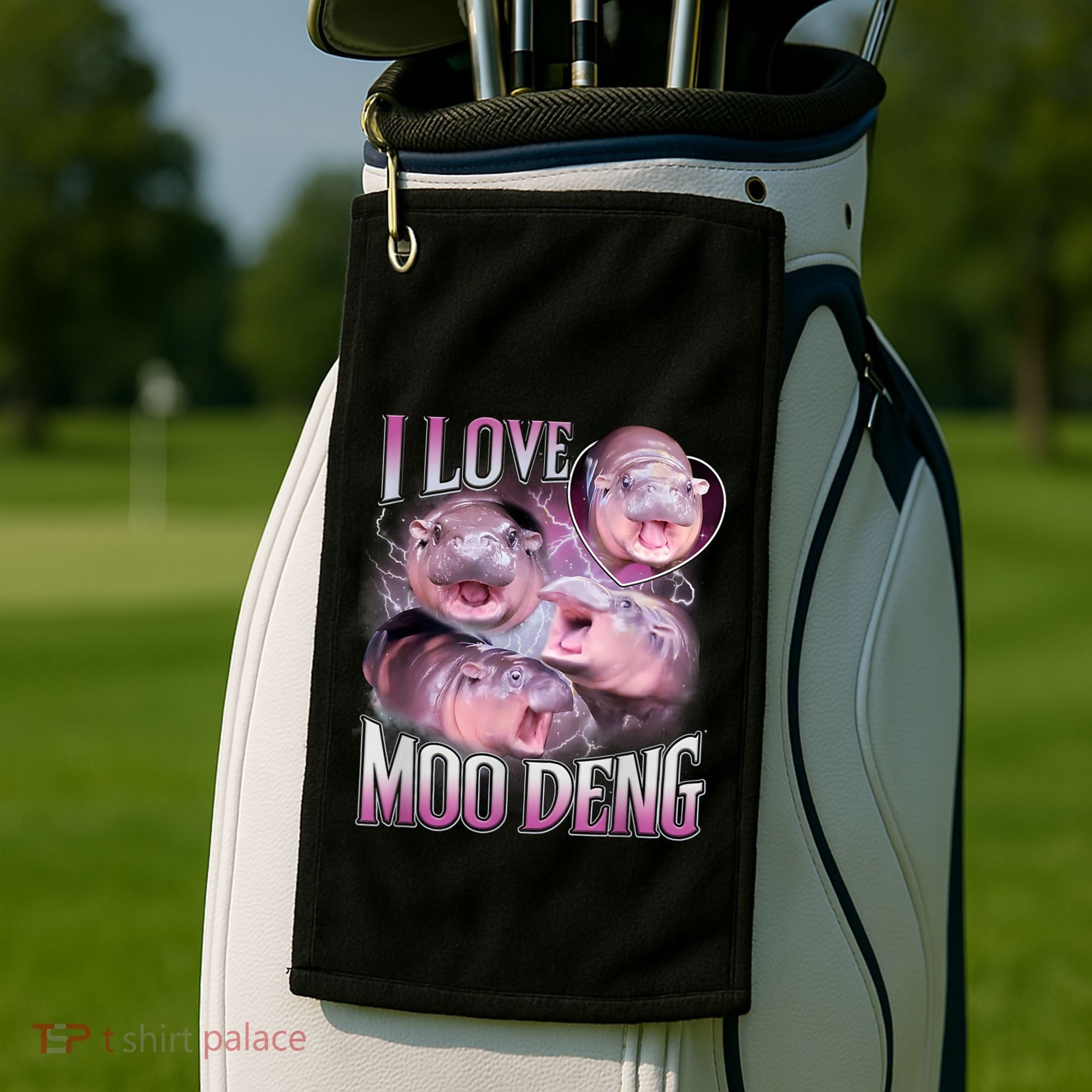 Moo Deng Baby Pygmy Hippos Thailand Golf Towel