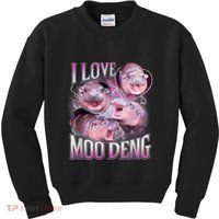 Moo Deng Baby Pygmy Hippos Thailand Kids Sweatshirt thumb 0