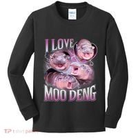 Moo Deng Baby Pygmy Hippos Thailand Kids Long Sleeve Shirt thumb 0