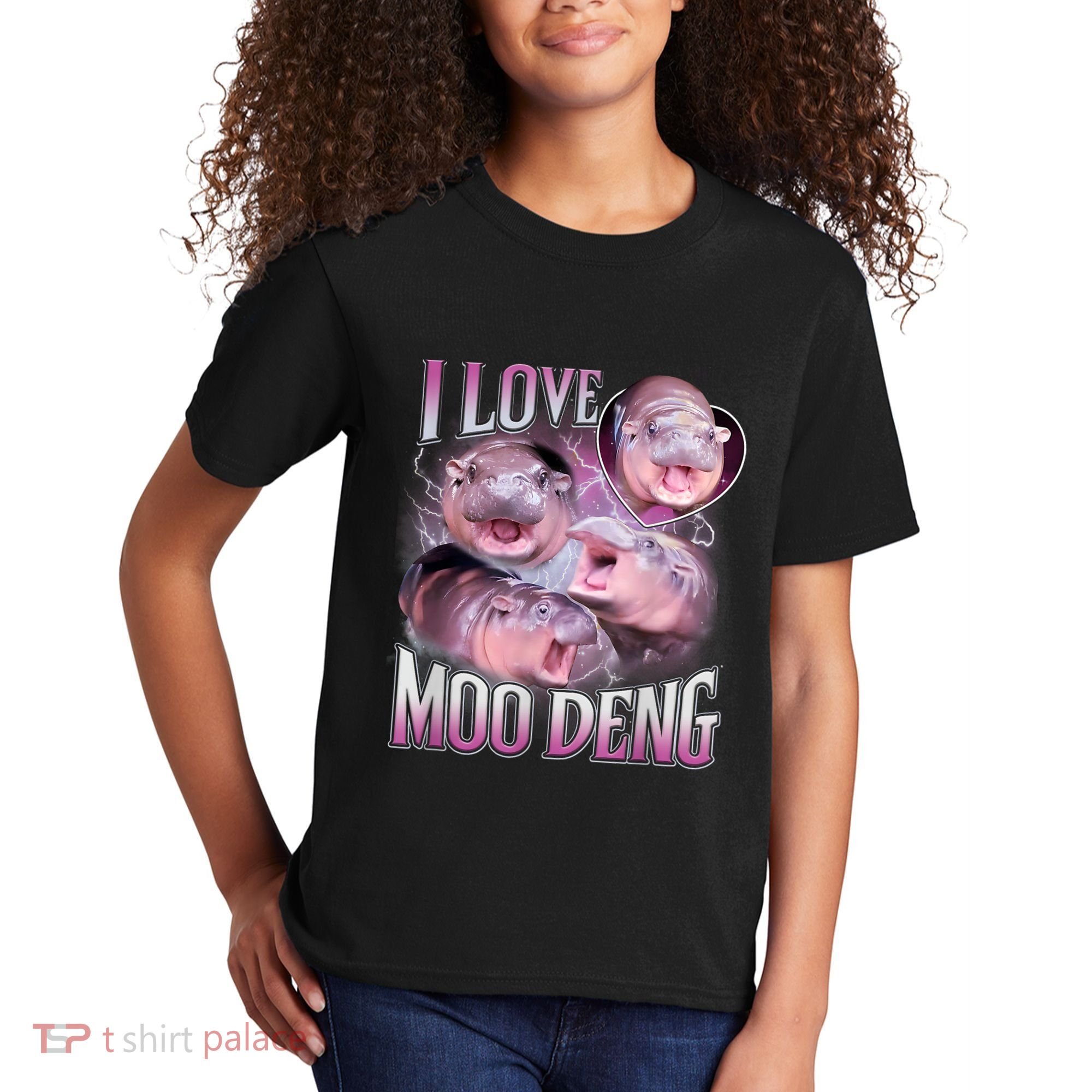 Moo Deng Baby Pygmy Hippos Thailand Kids T-Shirt