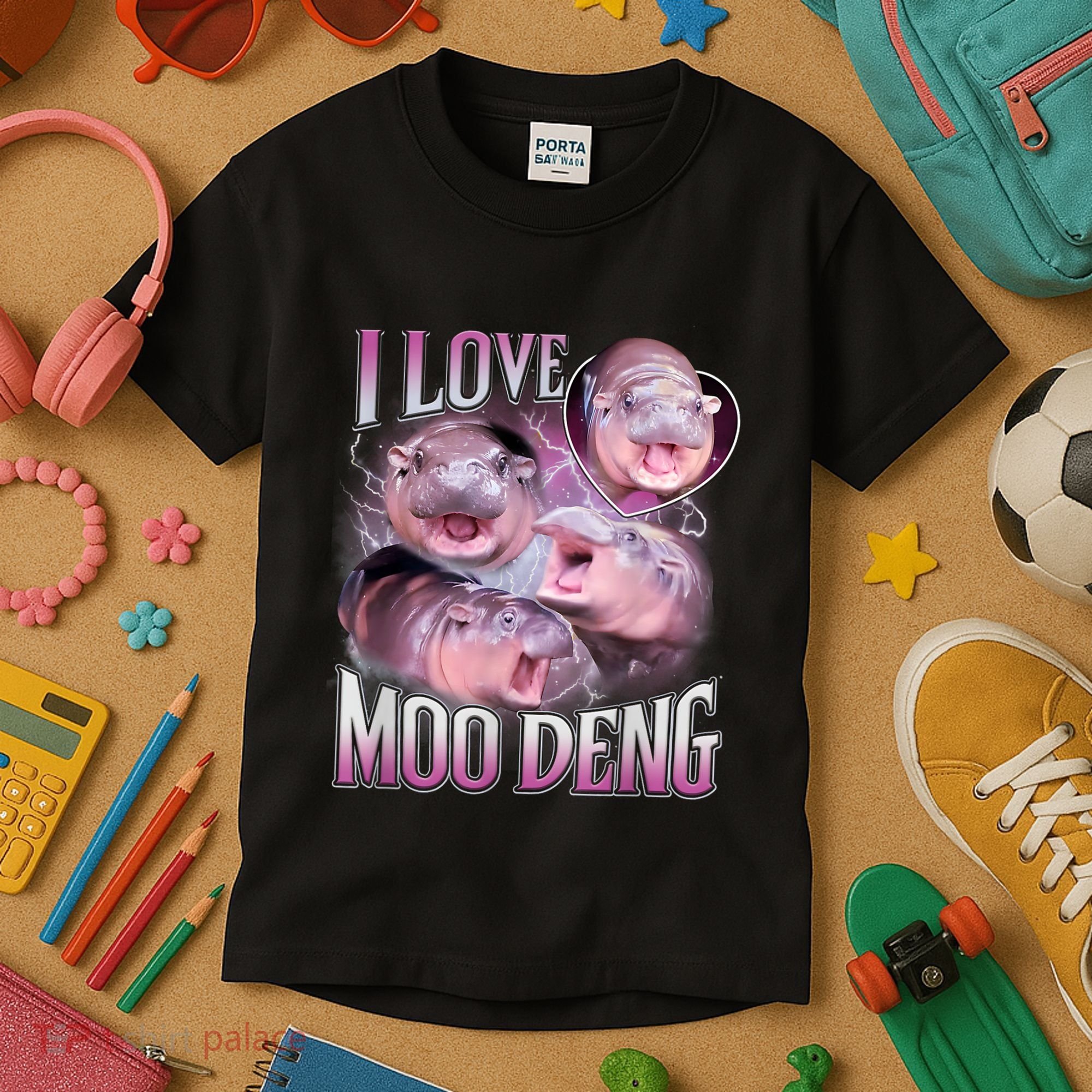 Moo Deng Baby Pygmy Hippos Thailand Kids T-Shirt