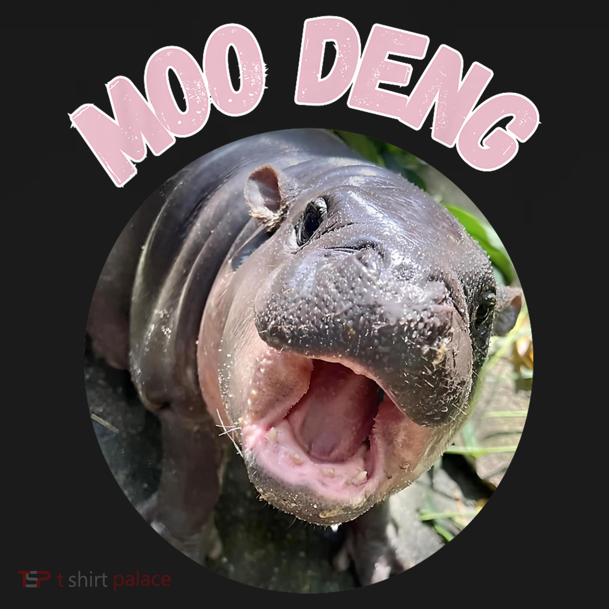 Moo Deng Bouncy Pig In Thai Picture The Cute Baby Hippo Gift Coaster