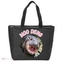 Moo Deng Bouncy Pig In Thai Picture The Cute Baby Hippo Gift Tote Bag thumb 0