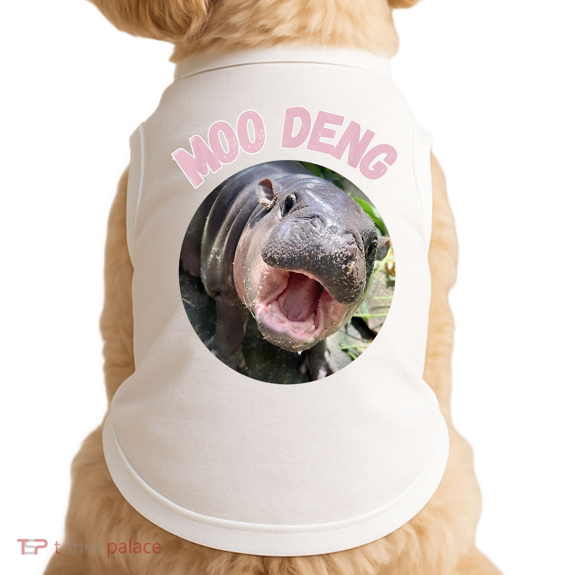 Moo Deng Bouncy Pig In Thai Picture The Cute Baby Hippo Gift Doggie Tank