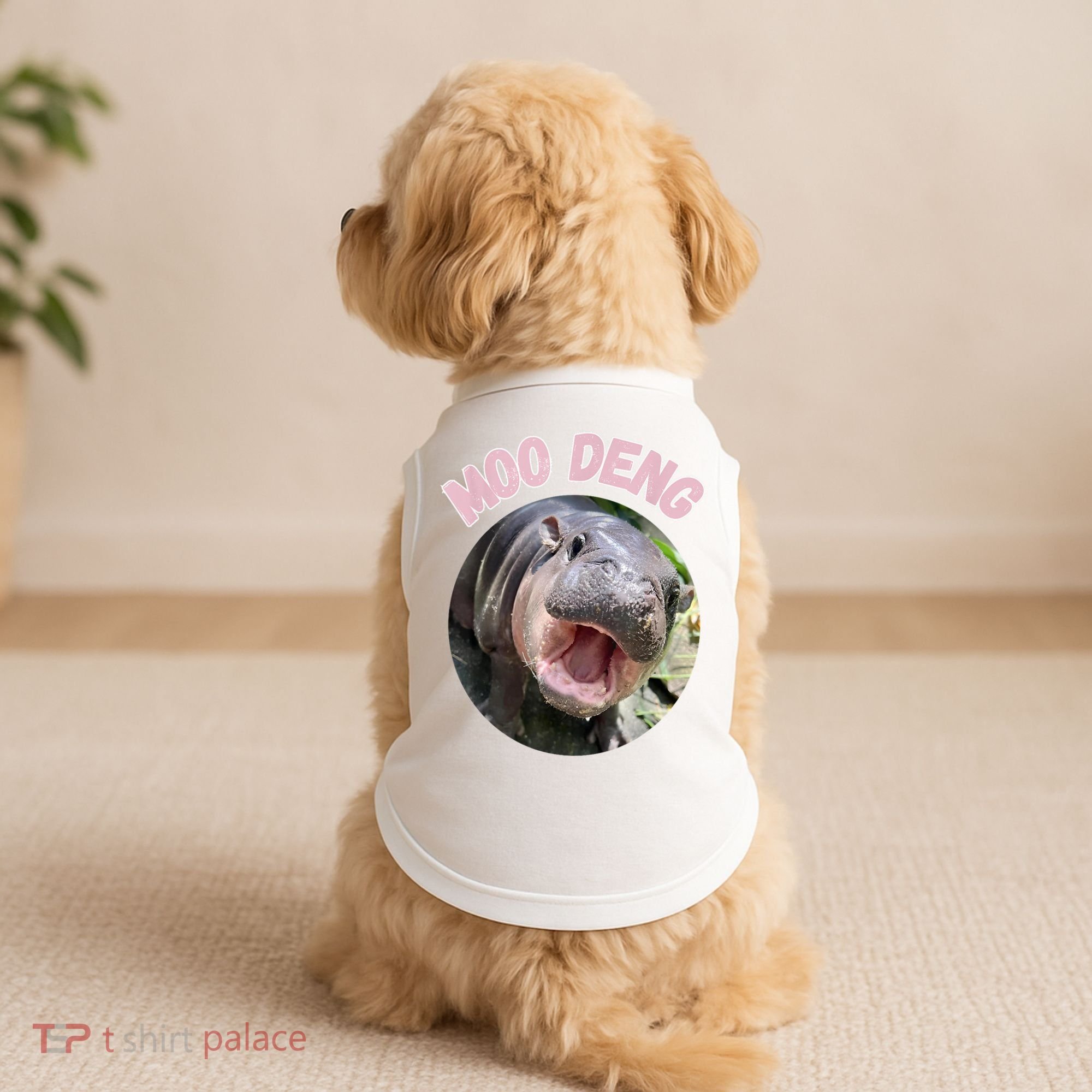 Moo Deng Bouncy Pig In Thai Picture The Cute Baby Hippo Gift Doggie Tank
