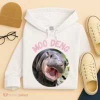 Moo Deng Bouncy Pig In Thai Picture The Cute Baby Hippo Gift Hoodie thumb 4
