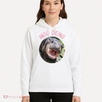 Moo Deng Bouncy Pig In Thai Picture The Cute Baby Hippo Gift Hoodie thumb 5