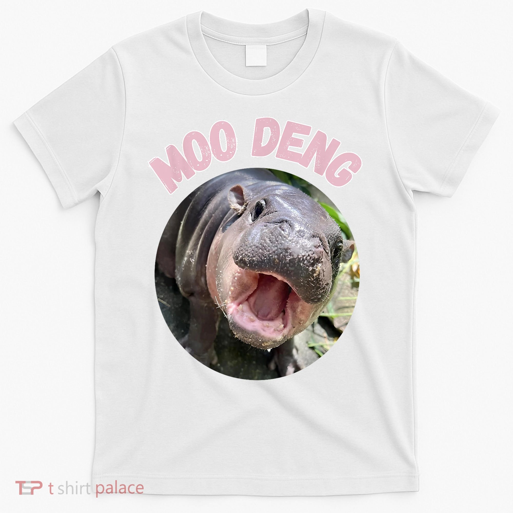 Moo Deng Bouncy Pig In Thai Picture The Cute Baby Hippo Gift T-Shirt