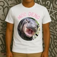 Moo Deng Bouncy Pig In Thai Picture The Cute Baby Hippo Gift T-Shirt thumb 3
