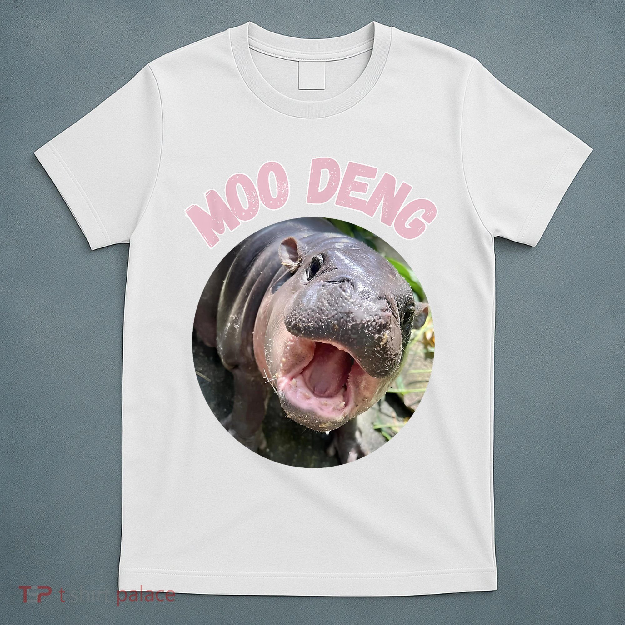 Moo Deng Bouncy Pig In Thai Picture The Cute Baby Hippo Gift T-Shirt