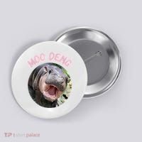 Moo Deng Bouncy Pig In Thai Picture The Cute Baby Hippo Gift Button thumb 0
