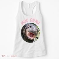 Moo Deng Bouncy Pig In Thai Picture The Cute Baby Hippo Gift Women's Tank Top thumb 0