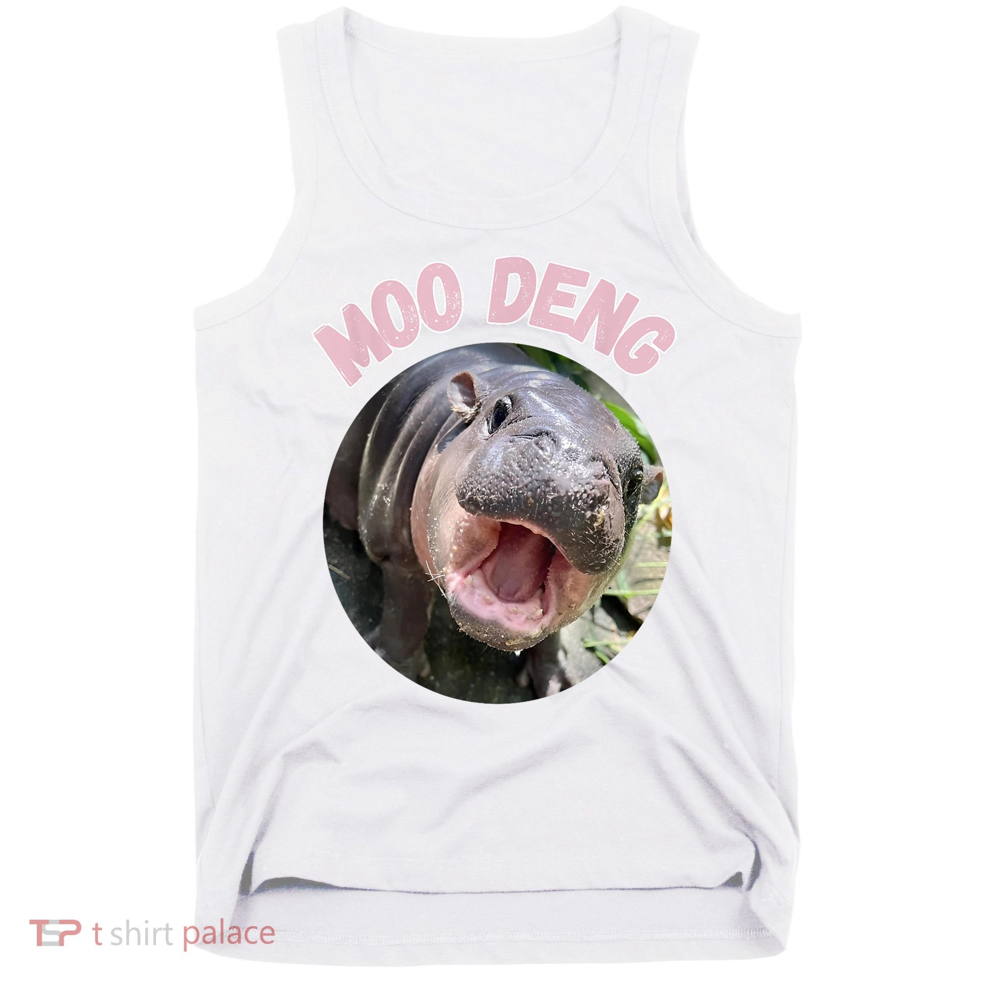 Moo Deng Bouncy Pig In Thai Picture The Cute Baby Hippo Gift Tank Top