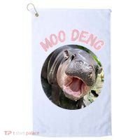 Moo Deng Bouncy Pig In Thai Picture The Cute Baby Hippo Gift Golf Towel thumb 0