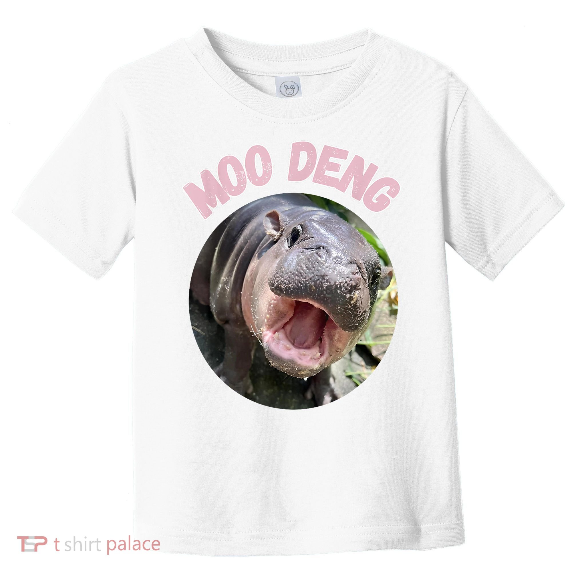 Moo Deng Bouncy Pig In Thai Picture The Cute Baby Hippo Gift Toddler T-Shirt