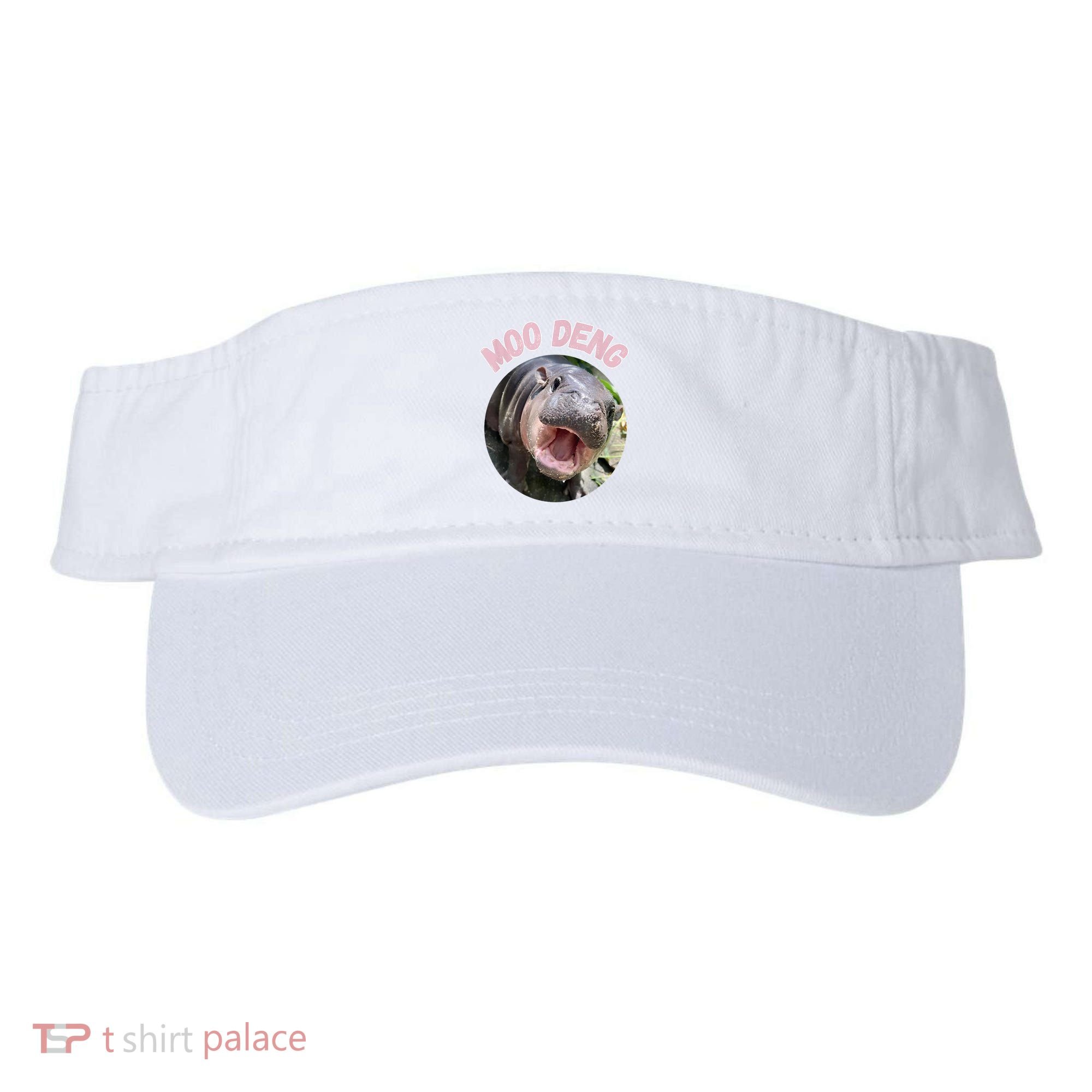 Moo Deng Bouncy Pig In Thai Picture The Cute Baby Hippo Gift Visor