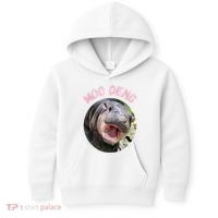 Moo Deng Bouncy Pig In Thai Picture The Cute Baby Hippo Gift Kids Hoodie thumb 0