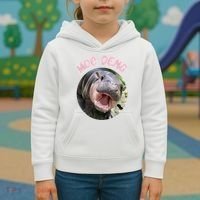 Moo Deng Bouncy Pig In Thai Picture The Cute Baby Hippo Gift Kids Hoodie thumb 3