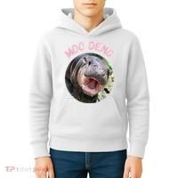 Moo Deng Bouncy Pig In Thai Picture The Cute Baby Hippo Gift Kids Hoodie thumb 4