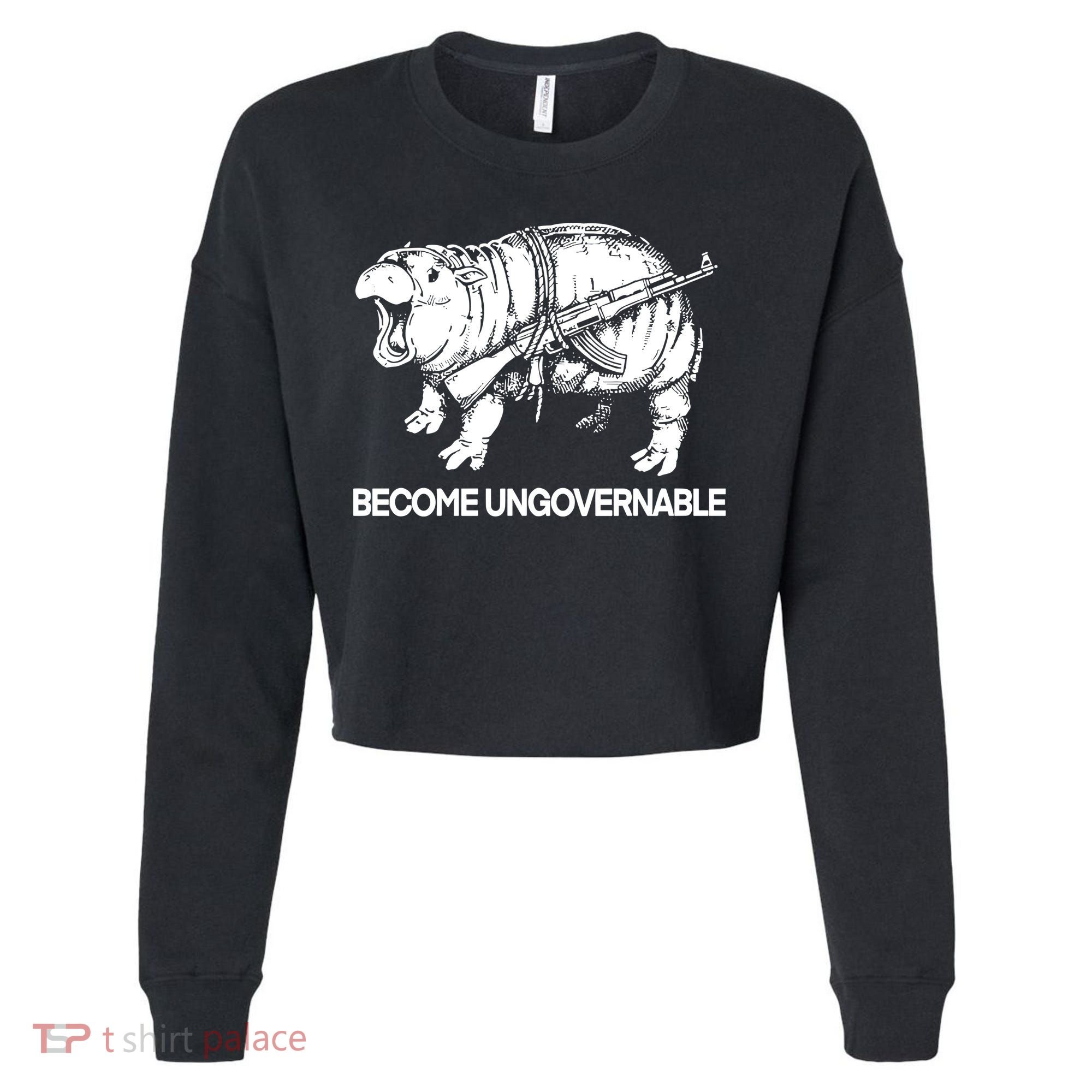 Moo Dang Become Ungovernable Cropped Pullover Crew