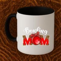 Mothers Day Bowling Mom Leopard Game Day Mom Life Cute Gift Coffee Mug thumb 2