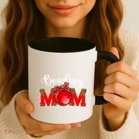 Mothers Day Bowling Mom Leopard Game Day Mom Life Cute Gift Coffee Mug thumb 3
