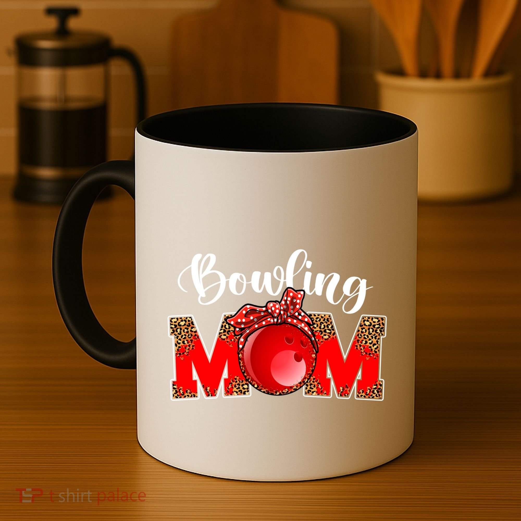 Mothers Day Bowling Mom Leopard Game Day Mom Life Cute Gift Coffee Mug