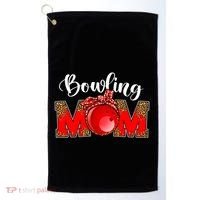 Mothers Day Bowling Mom Leopard Game Day Mom Life Cute Gift Golf Towel thumb 0