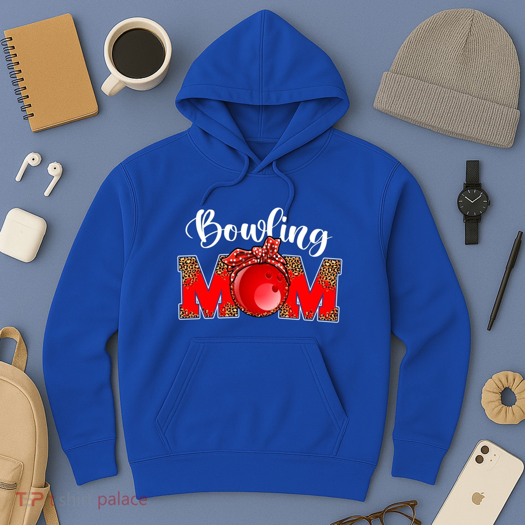 Mothers Day Bowling Mom Leopard Game Day Mom Life Cute Gift Hoodie